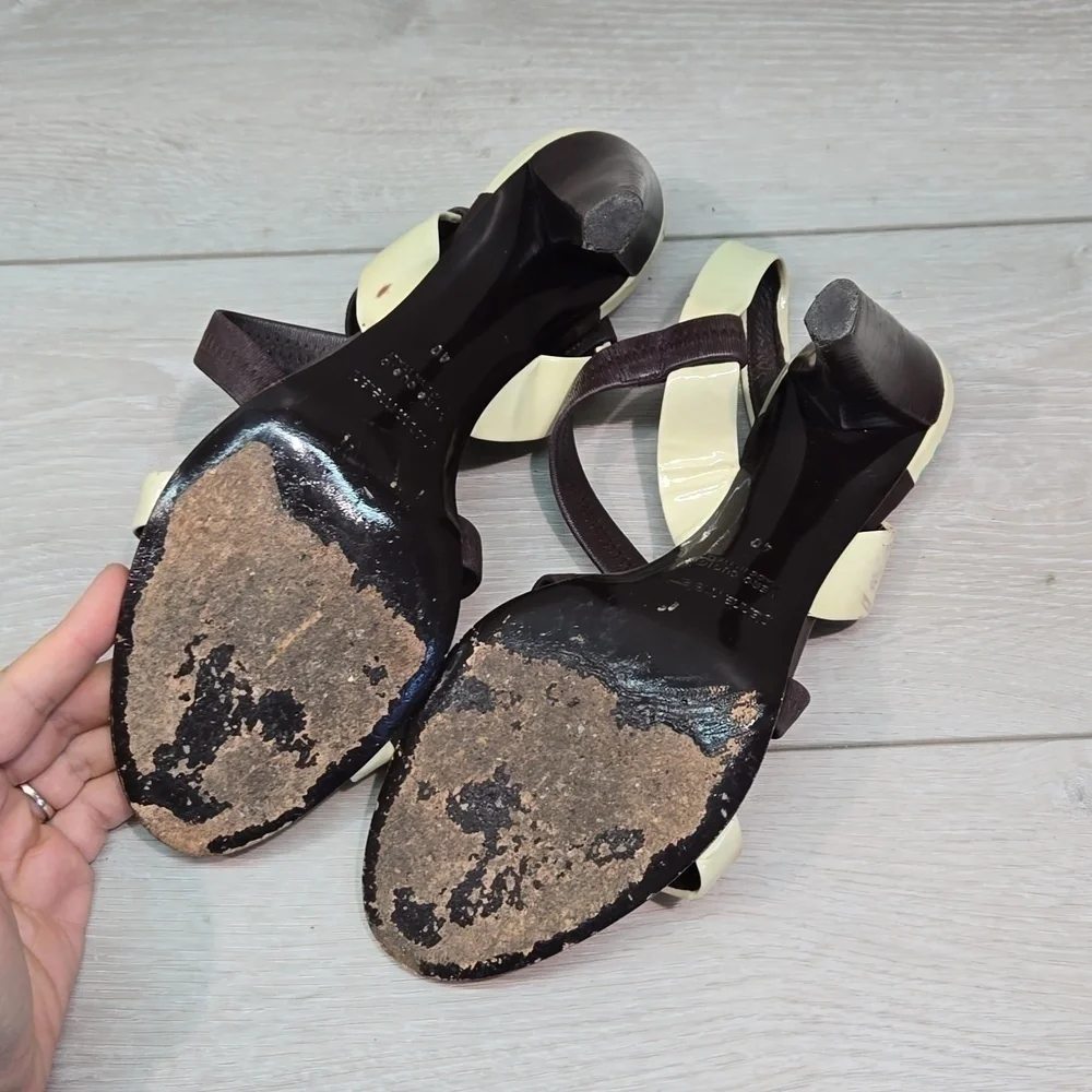 Gianna Meliani Women Y2K Italy Leather Heels Sandals shoes sz 40/9
